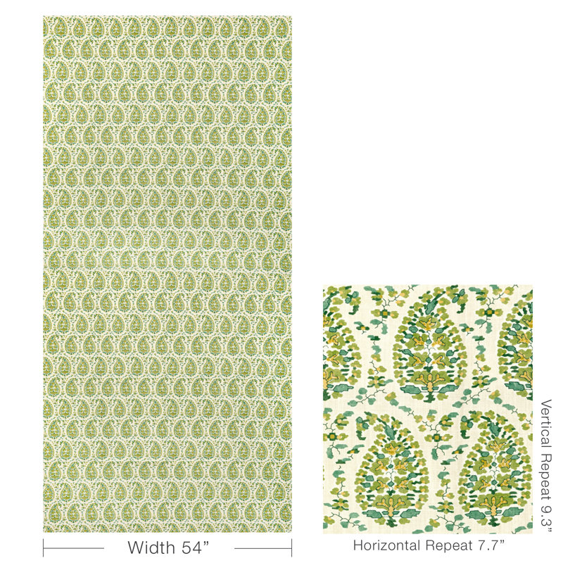 En Vacances II Rougier Fabric, Green
