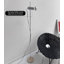 Luminaire de plancher réglable à tête sphérique argentée