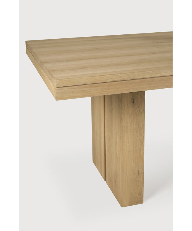 Oak Extendable Double Pedestal Dining Table