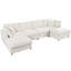 U_STYLE Grand canapé modulaire en U de 128 po avec 2 repose-pieds mobiles, tissu chenille, conception modulaire pour le salon, le cinéma maison et l'espace spacieux