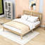 Queen Wood Bed with Rattan Headboard