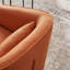 Fauteuil demi-tonneau pivotant en lin avec repose-pieds-733757785