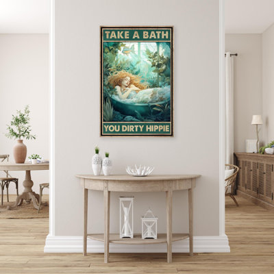 Maoz Woman Take A Bath On Canvas Print