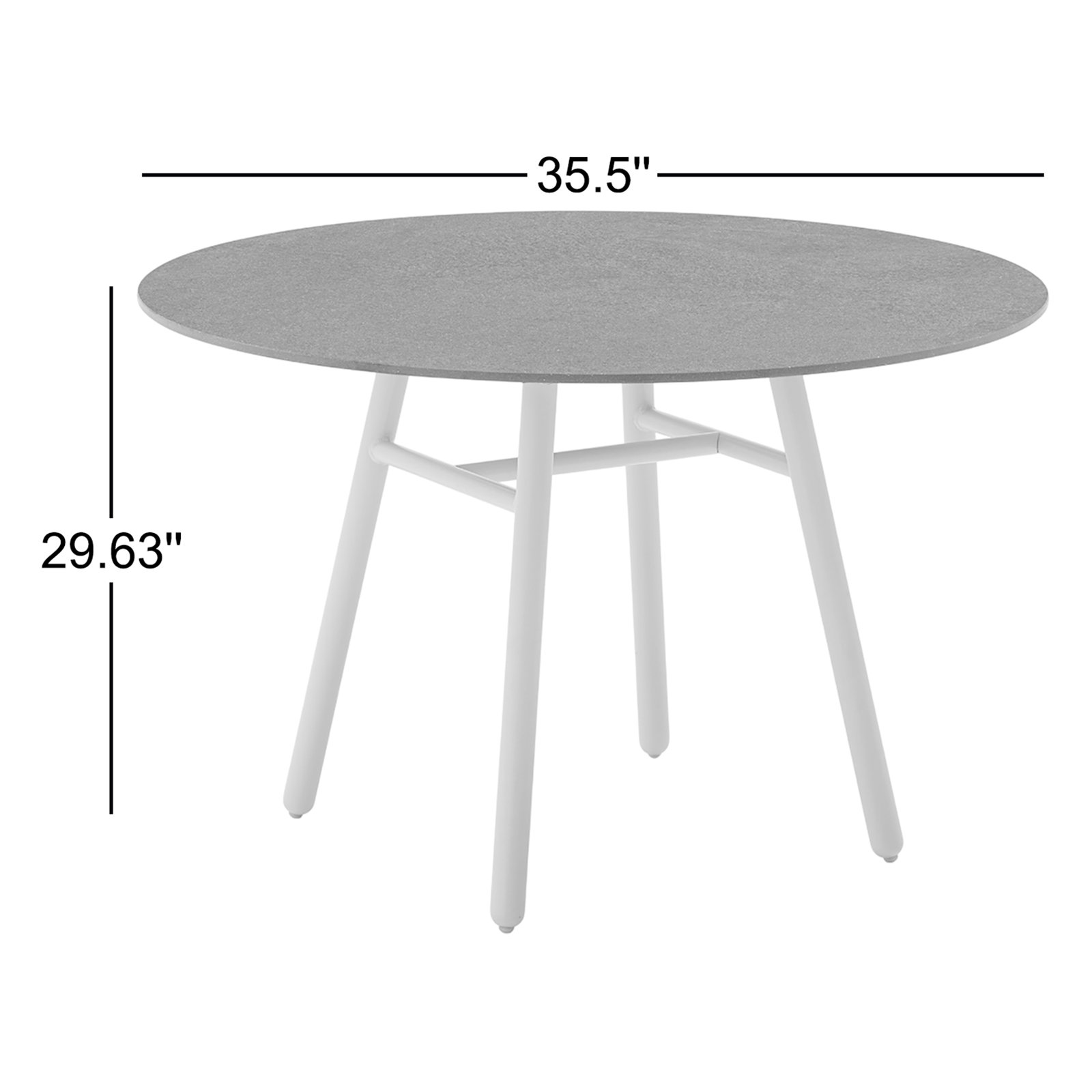 Yo! 36" Patio Bistro Table, Cardoso Black, Matt Black