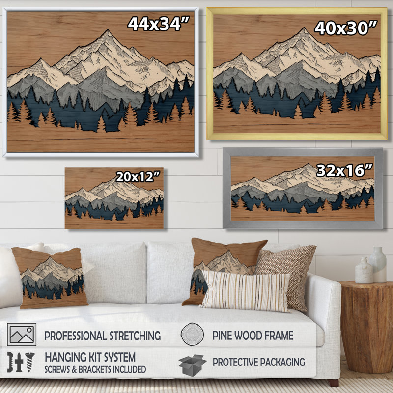 «White and Brown Morocco Berber Mountains - Mountains Wall Art, White Landscape», reproduction d'art sur toile, Noir