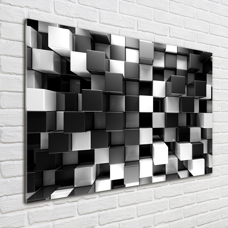 Cubes Abstraction - Unframed Art Prints on Glass