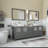  Wooden 84" Freestanding Double Sink Bathroom Vanity with Engineered Marble Top and Matching Mirrors-27042790