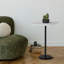 Table d'appoint avec base en pierre blanche et surface noire-111780105-111780107-111780108