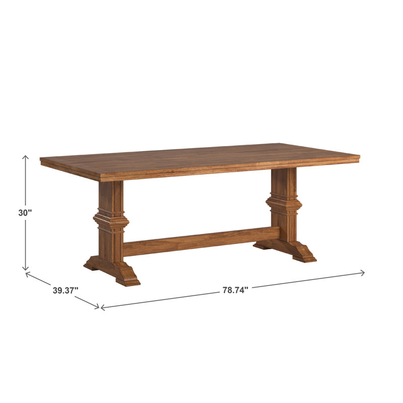 Fortville 78" Solid Wood Oak Finish Top Dining Set With X-Back Chairs - 7-Piece, Oak Finish Base Table, Chairs And Bench, Oak