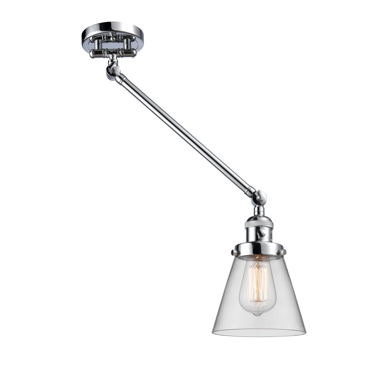 Pelkey Swing Arm Sconce, Clear, Satin Gold, Bulb Not Included