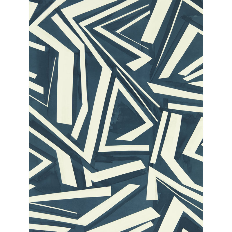 Transverse Geometric Wallpaper Roll, Ink