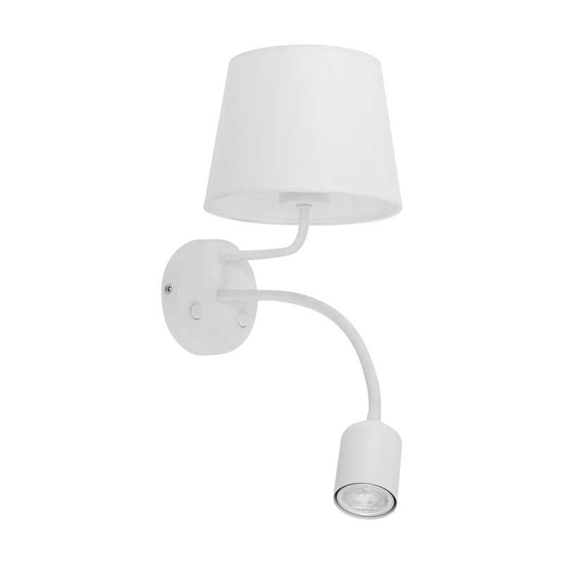 Vangilder 2-Light Dimmable White Armed Sconce