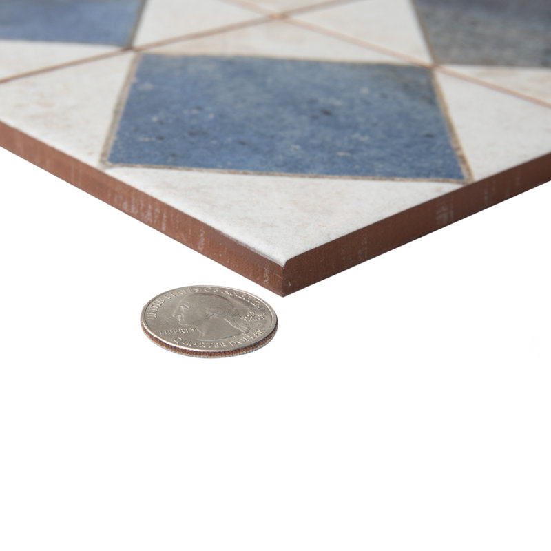 Kings Arles 13 In. X 13 In. Ceramic Floor And Wall Tile, Blue/Beige