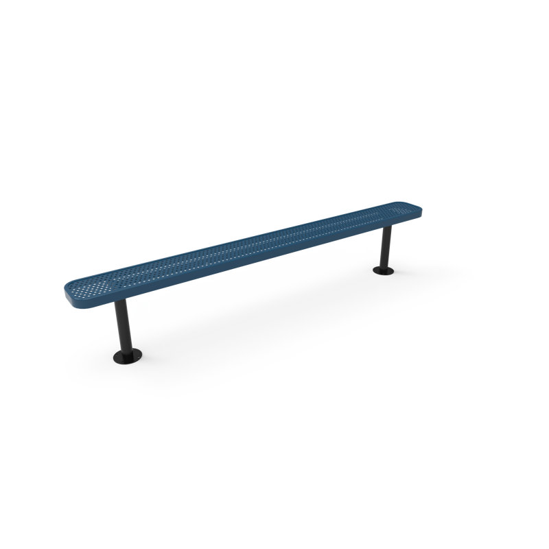 Banc de parc en plastique Myran, Surface arrière de 8 pi, perforée, Vert