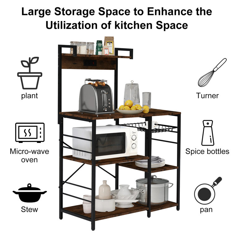 17 Stories Savel 39.37'' Steel Standard Baker's Rack with