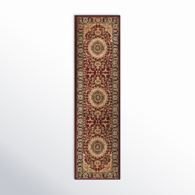 Shiflett Oriental Burgundy/Mustard/Black Area Rug
