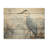 Blue Great Heron In Miminal Harmony I - Heron Wood Wall Art On Natural Pine Wood-983386204