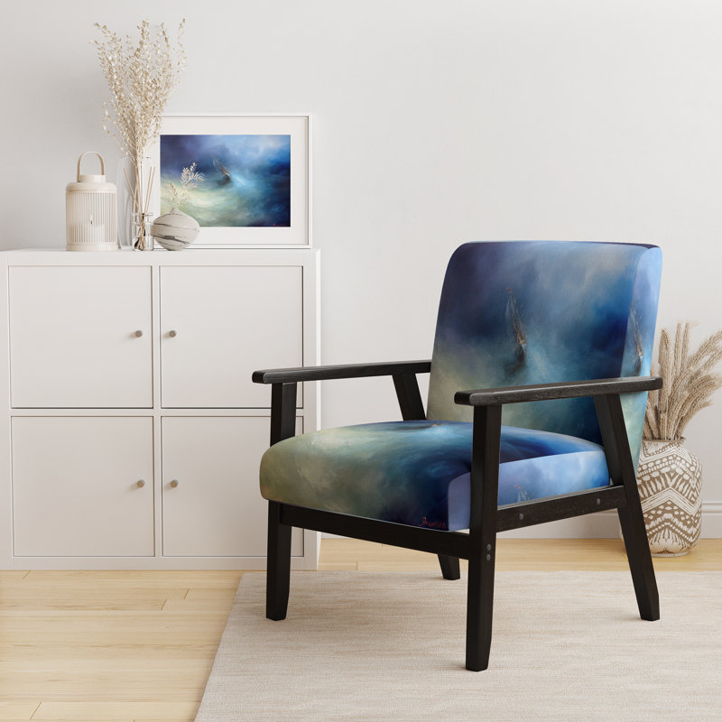 Tempête en mer abstraite - Chaise d'appoint rembourrée nautique et côtière et fauteuil