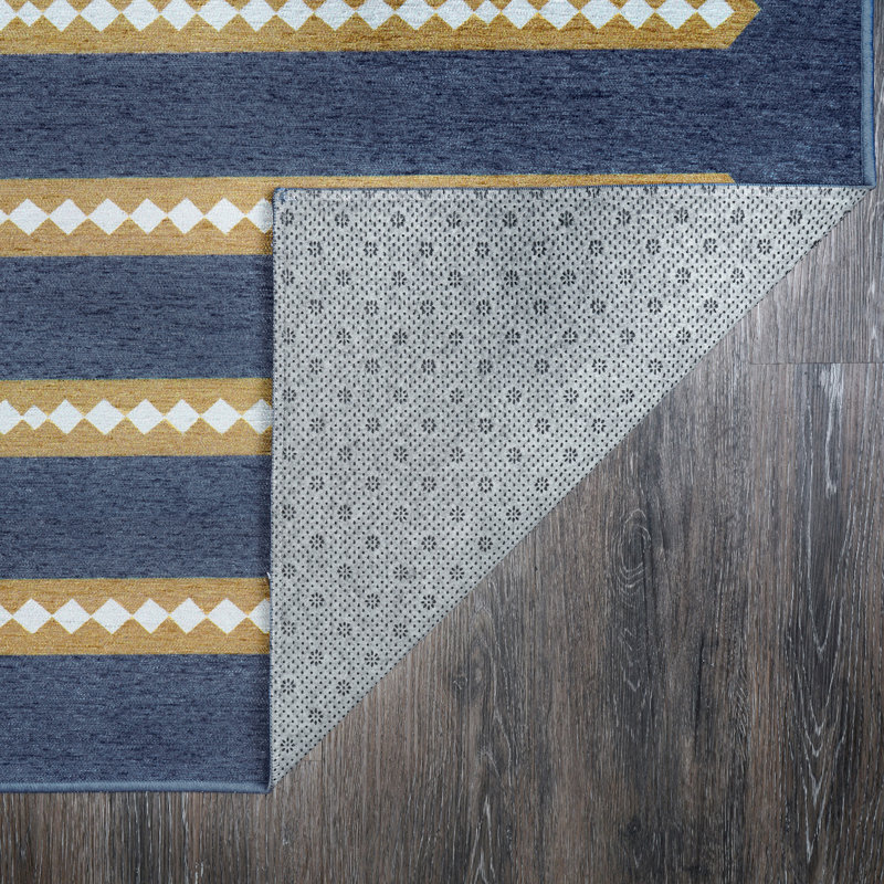 Dash And Dot Indigo Camel Washable Rug - 3' x 5'