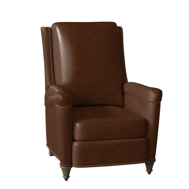 Mayes Recliner, Aspen Lenado Brown Genuine Leather, Cobblestone, French Natural