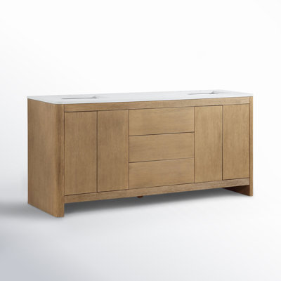 Raye 72'' Double Bathroom Vanity with Quartz Top