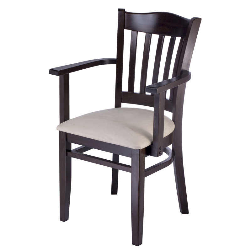 Chaise de salle à manger en bois massif Riggio, Noyer, Oui, Crème