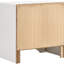 Lit double 5 places, blanc, avec de nombreux rangements intégrés, table de chevet, commode, miroir et chiffonnier, finition contemporaine, structure en hévéa