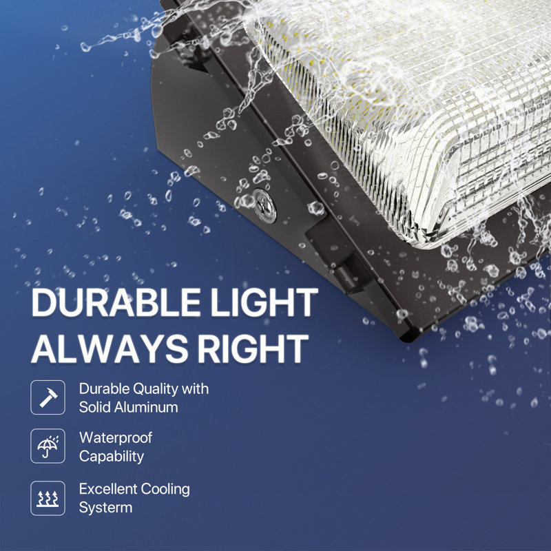LED Wall Pack Light 50W 2Packs with Dusk-to-Dawn Photocell,Glass Lens 6750LM LED Wall Packs Outdoor Lighting,Wall Pack Lights Outdoor Led for Yard Barn Parking Lots Warehouse UL Listed