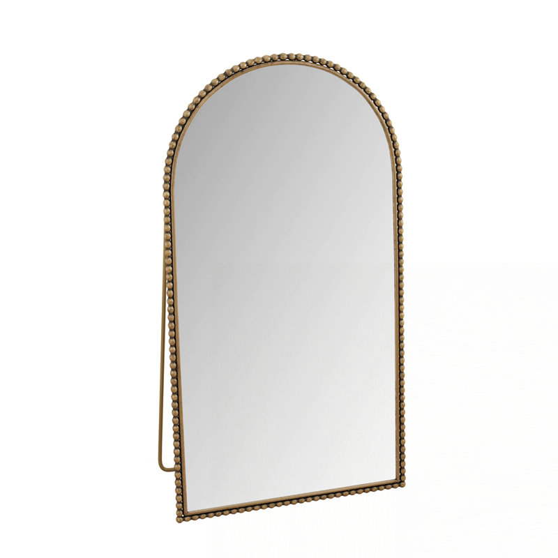 Retro Full Length Mirror With Supporting Feet, Gold