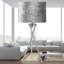18cm H Velvet Drum Pendant Shade ( Uno ) in Grey