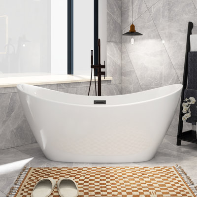 67'' x 30'' Freestanding Soaking Acrylic Bathtub
