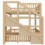 Lit superposé au sol avec escalier de rangement, parfait pour les chambres d'enfants et les solutions peu encombrantes-2010512085