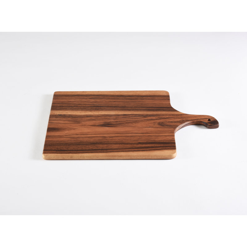Kalmar Home Acacia Wood Square Board With Handle - 12"