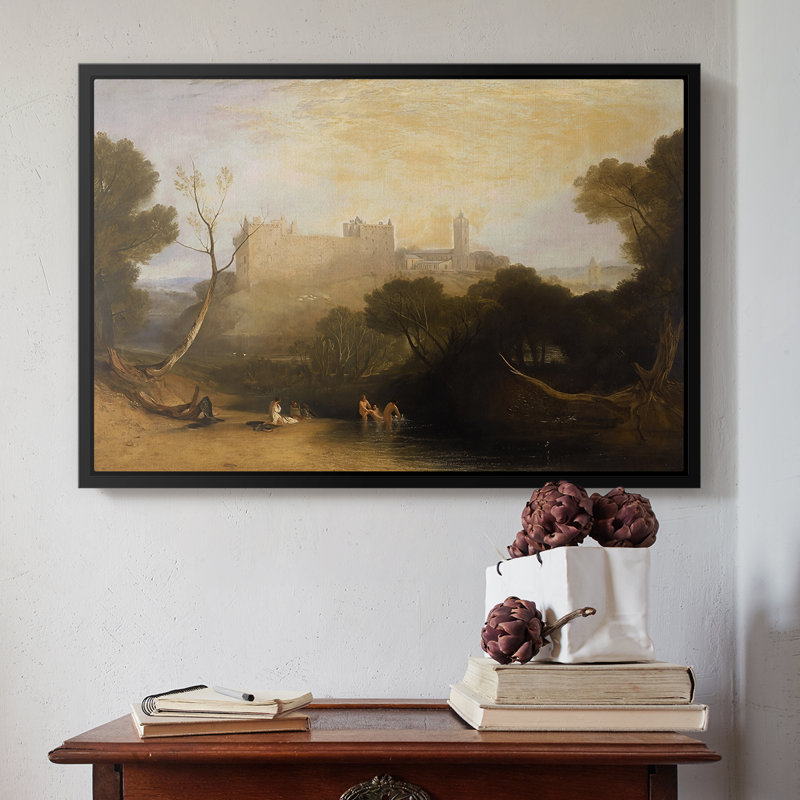 Palais de Linlith, c. 1807-J.M.W. Toile tendue avec châssis Turner, 16 x 24, Doré