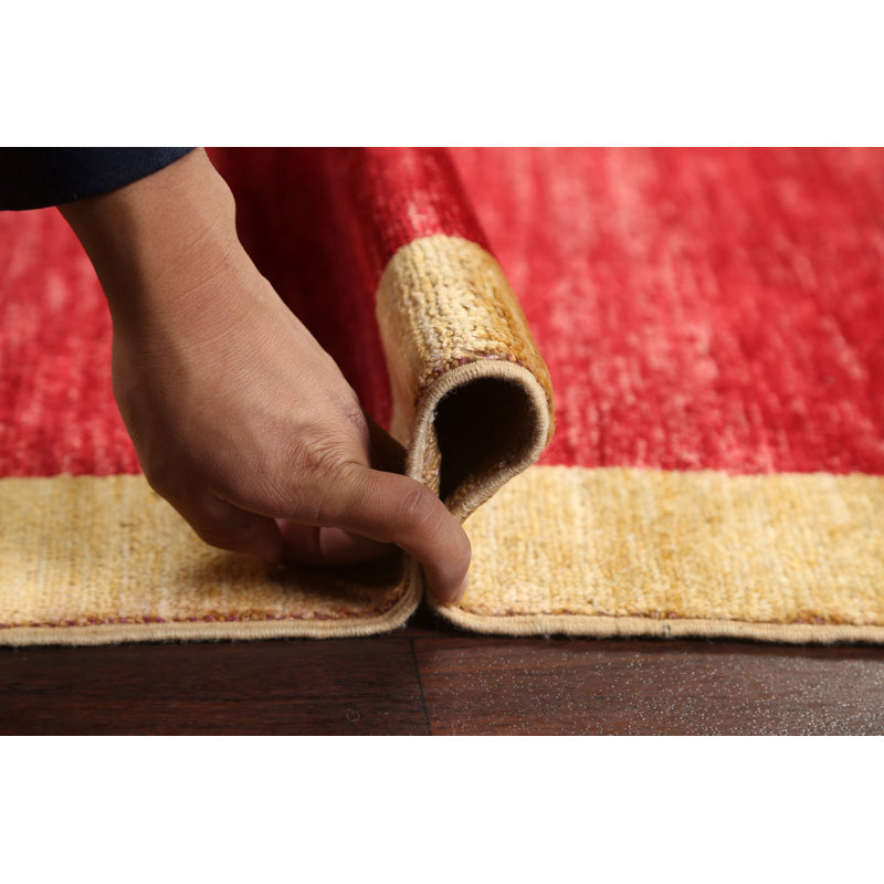 Tapis de couloir rouge rouge Gabbeh Kashkoli noué à la main 3 x 10