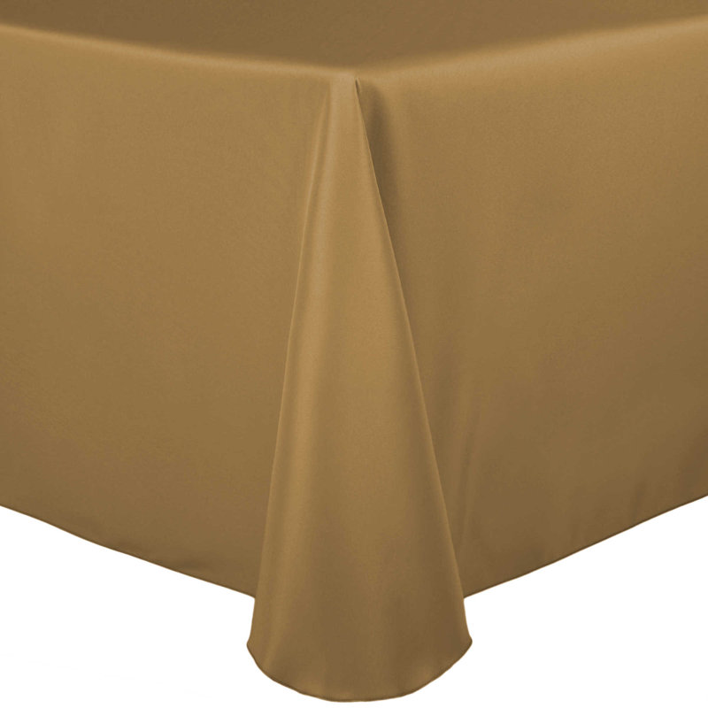Solid Color Round Tablecloth, 1, 104" x 74", Toast