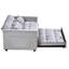 Canapé-lit en velours gris, convertible 3 en 1, structure stable, futon avec coussins, dossier réglable
