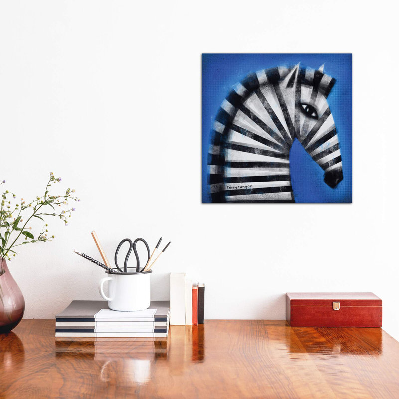 «Striped Profile» par Terry Runyan - imprimé, Toile tendue, Pas de tapis, H 37 po x l 37 po x P 1,5 po