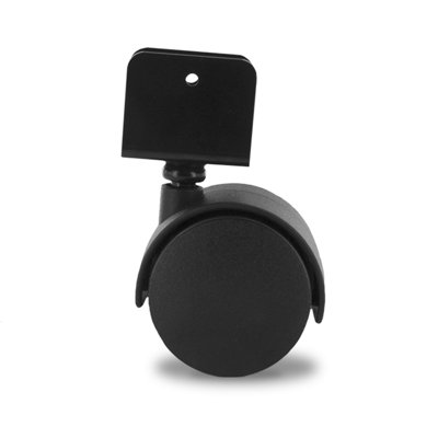 2" Wheel Diameter | Black Nylon Swivel Hooded Samson Twin Wheel Caster | U-Clip Stem | Swivel Radius Of 1-3/4" | 4 Pack By Outwater