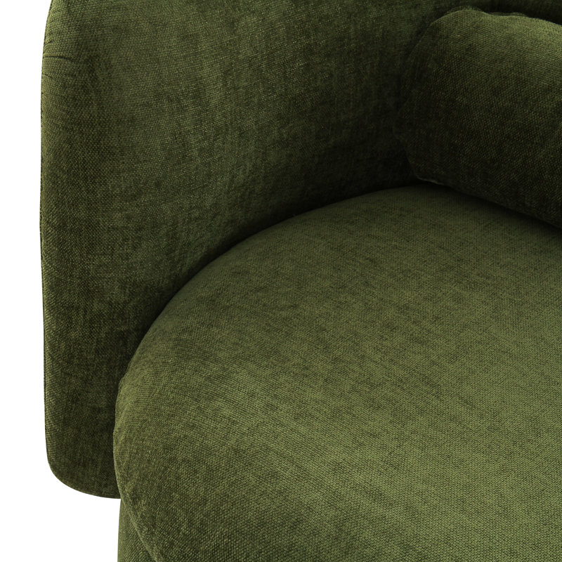 Fauteuil Chesterfield pivotant l 32,5 po Bradd, Velours vert délavé