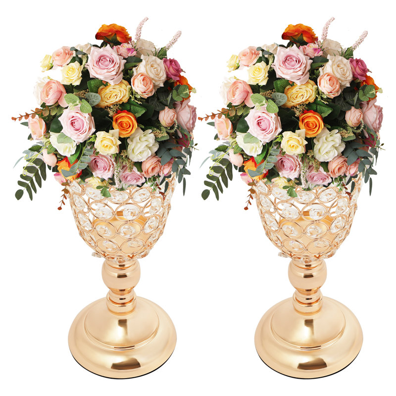 2 vases à fleurs, Doré
