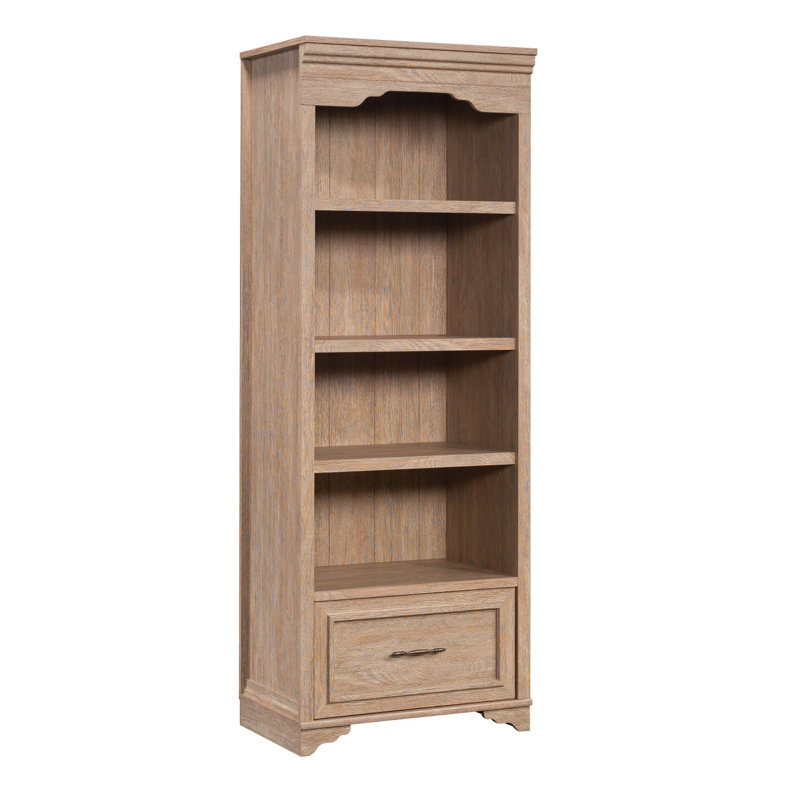 Bookcase With Drawer, Brown Finish