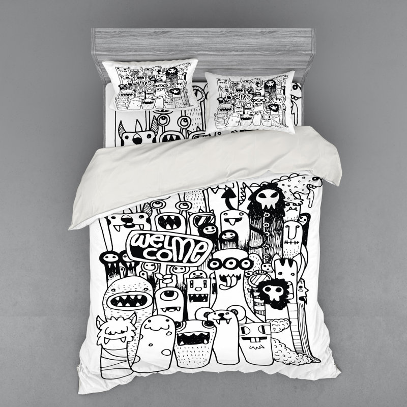Indie Polyester Duvet Cover, Queen Duvet Cover + 3 Additional Pieces