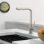 Brushed Nickel Kitchen Faucets With Pull Down Sprayer, Single Handle Kitchen Sink Faucet With Pull Out Sprayer