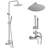 49"-65"H Wall Mounted 304 Stainless Steel Rust-free Outdoor Shower with Handheld Shower with 10-Inch Rainfall Shower Head-92993435