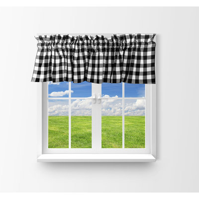 Gingham Checkered Print Window Valance