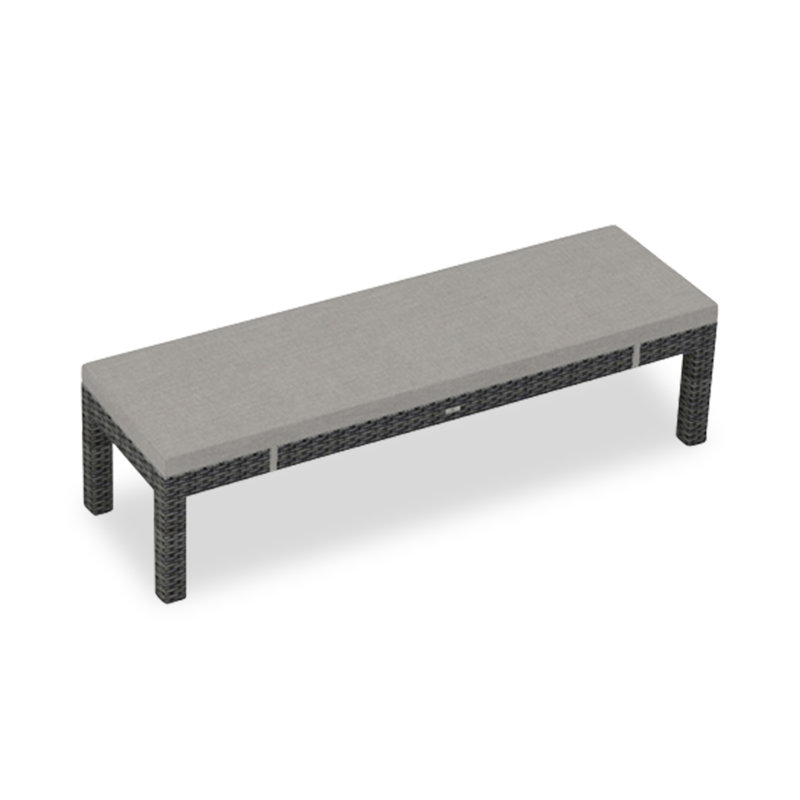 Banc de pique-nique en osier Suffern, Argent coulé Sunbrella®