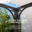 Pergola d'extérieur à cadre classique en acier brun avec abat-jour rétractable blanc pour la cour 10 pi x 10 pi SUNJoy Meadow