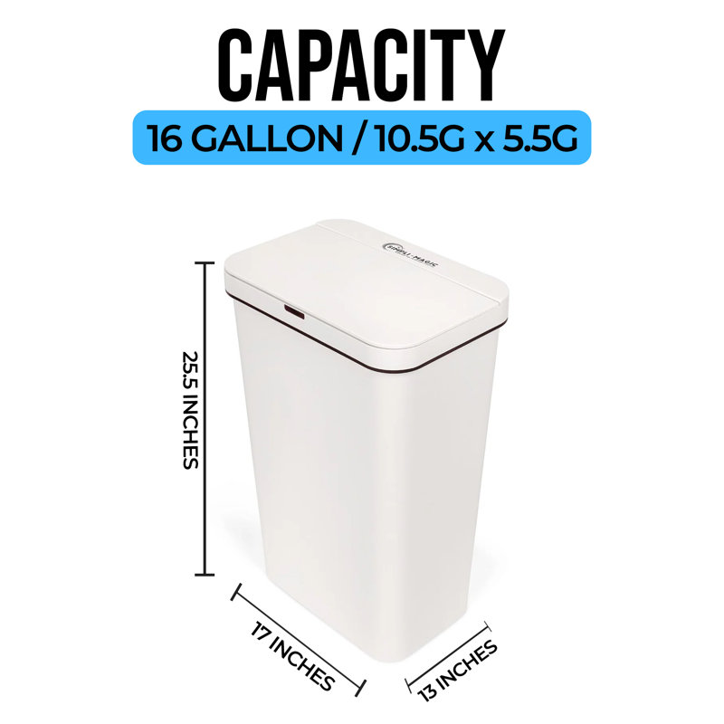 Poubelle en acier inoxydable avec détecteur de mouvements, Rectangle
