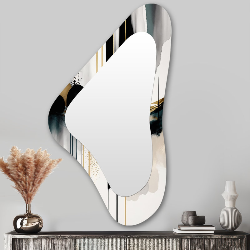 Abstrait formes transitionnelles V - formes abstraites formes asymétriques - grand miroir mural moderne